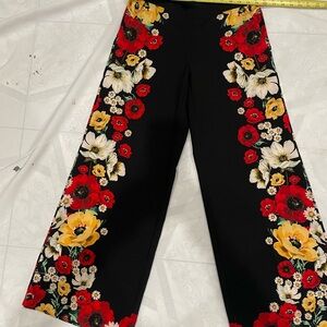 New York & Company Women’s Floral Pants Black, Red, Yellow